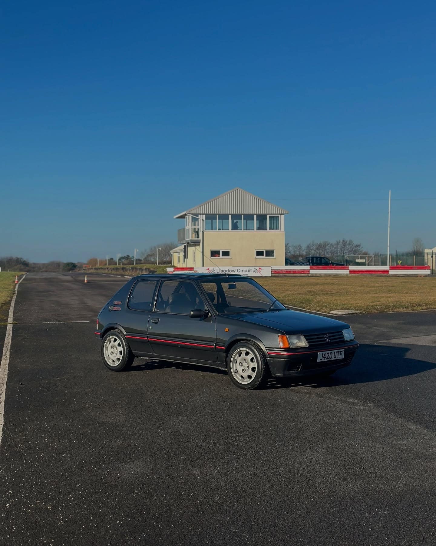 Peugeot 205 GTi pictured at side angle